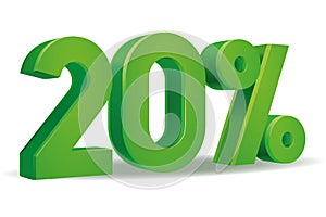 Percentage vector in green color, 20