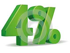 Percentage vector in green color, 4