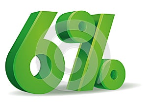 Percentage vector in green color, 6