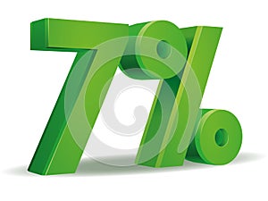 Percentage vector in green color, 7