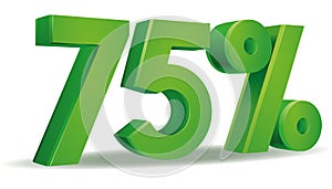 Percentage vector in green color, 75