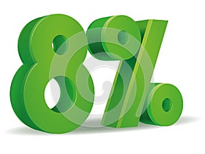 Percentage vector in green color, 8