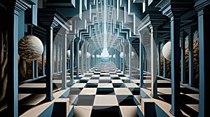 Perception challenging scene illusion