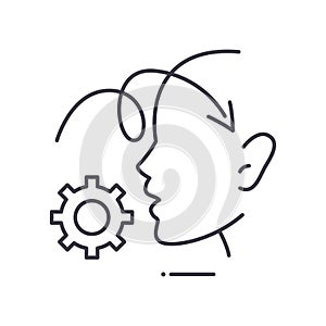 Perception process icon, linear isolated illustration, thin line vector, web design sign, outline concept symbol with