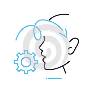 perception process line icon, outline symbol, vector illustration, concept sign