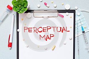 Perceptual map with marks in the notepad.