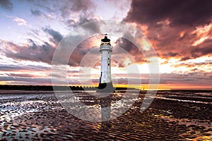 Perch Rock Lighthouse at sunset