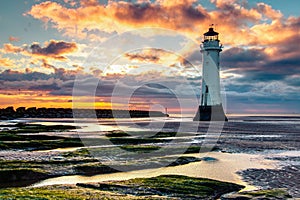 Perch Rock Lighthouse at sunset