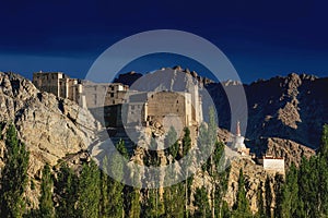Perched atop the deserted Namgyal Hill, the Leh Palace set in sunset light stands as a testimony of Ladakh`s splendid heritage