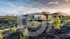Perched atop a dormant volcano this home offers unparalleled views of the stunning natural surroundings. With a design