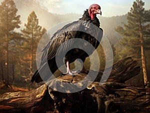 Perched Turkey Vulture