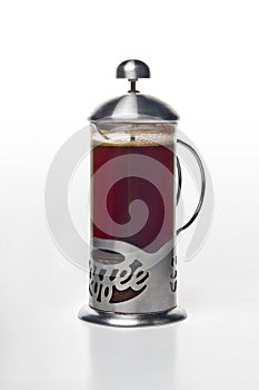 Percolated coffee in filter glass