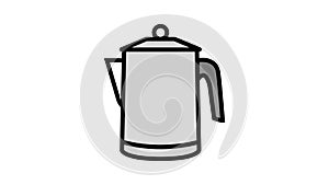 percolator coffee make equipment color icon animation