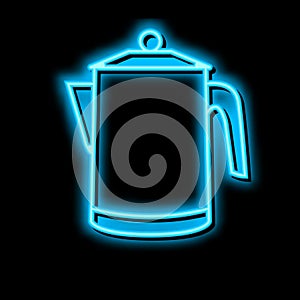 percolator coffee make equipment neon glow icon illustration