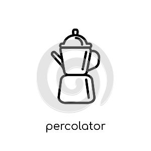 percolator icon. Trendy modern flat linear vector percolator icon on white background from thin line Electronic devices collection