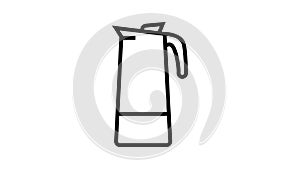 percolator pot coffee line icon animation