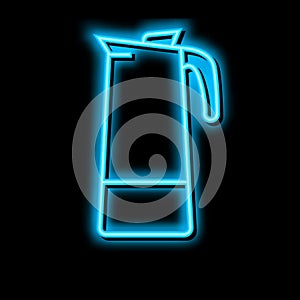 percolator pot coffee neon glow icon illustration