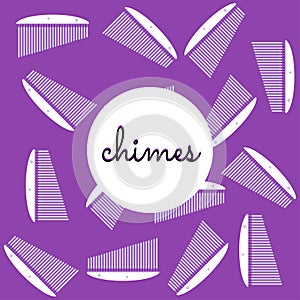 percussion chimes on colored background with text