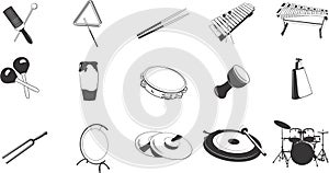 Percussion instruments icons