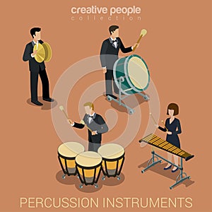 Percussion instruments and musicians photo