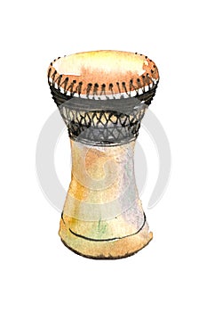 Percussion music instrument, african & arabic drum, darbuka, with traditional ornament