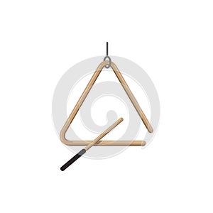 Percussion-triangle. Musical instrument. Vector illustration