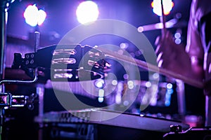 Percussionist hitting the tambourine