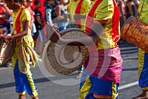 Percussionists during the carnival of Grand Boucan