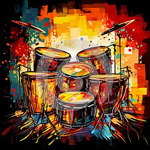 Percussive Pizzazz: A Vibrant Display of Drums and Percussion Instruments