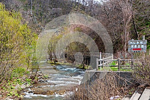 Pereke River Shore Park (Perekekawagishi Park) in springtime at Utoronishi