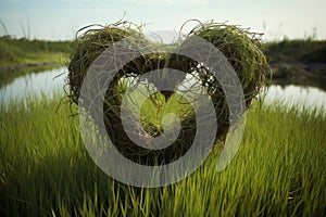 Perennial Heart grass. Generate Ai