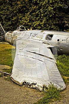 Pereyaslav-Khmelnitsky, Ukraine - August 11, 2019: Old military equipment. Abstract photo. Old plane