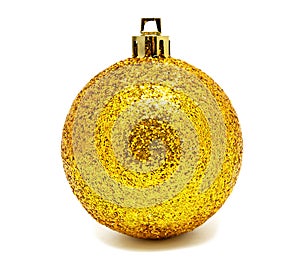 Perfec yellow christmas ball isolated