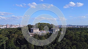 Perfect aerial top view flightdrone. Bunker Berlin Mitte Flak Tower Humboldthain