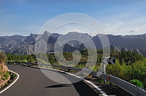 A perfect alpine serpantine road on Tenerife, Canary Islands