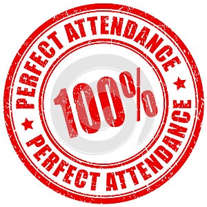 Perfect attendance vector stamp