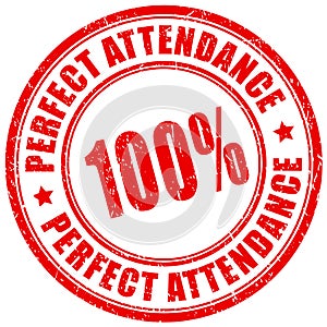 Perfect attendance vector stamp photo