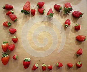 Frame of strawberries with room for text