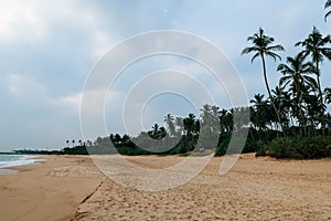 Empty, uncrowded coastline of south Sri Lanka photo