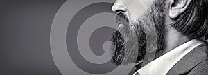 Perfect beard. Close-up of bearded man. Bearded man close up. Beard is his style. Closeup of bearded mans. Male mustache