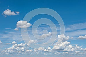 Perfect blue sky white clouds Nature background