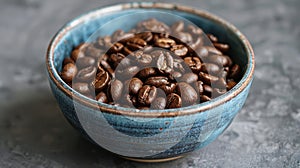 Perfect Brew: Freshly Roasted Coffee Beans in a Bowl