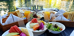 Perfect brunch ever swimming