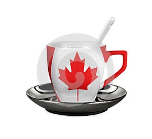 Perfect Canada Flagged coffee or tea cup with spoon photo