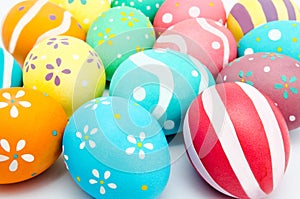 Perfect colorful handmade painted easter eggs