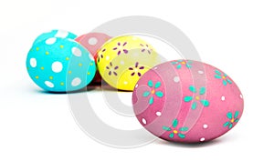 Perfect colorful handmade painted easter eggs isolated