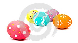 Perfect colorful handmade painted easter eggs isolated