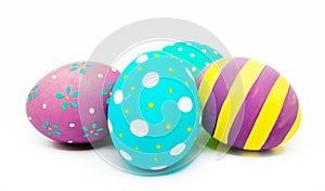 Perfect colorful handmade painted easter eggs isolated