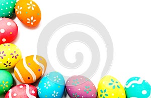 Perfect colorful handmade painted easter eggs isolated