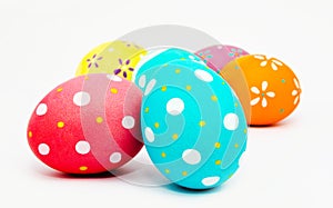 Perfect colorful handmade painted easter eggs isolated